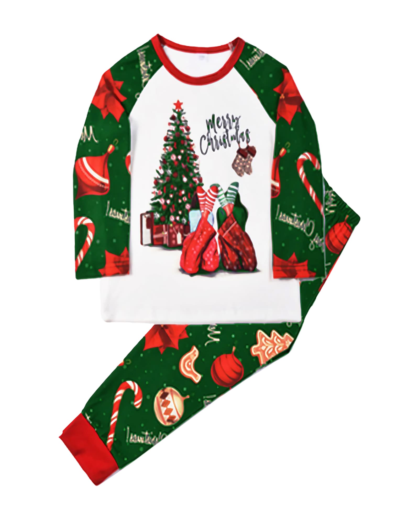 Family Christmas pyjamas The tree full of gifts