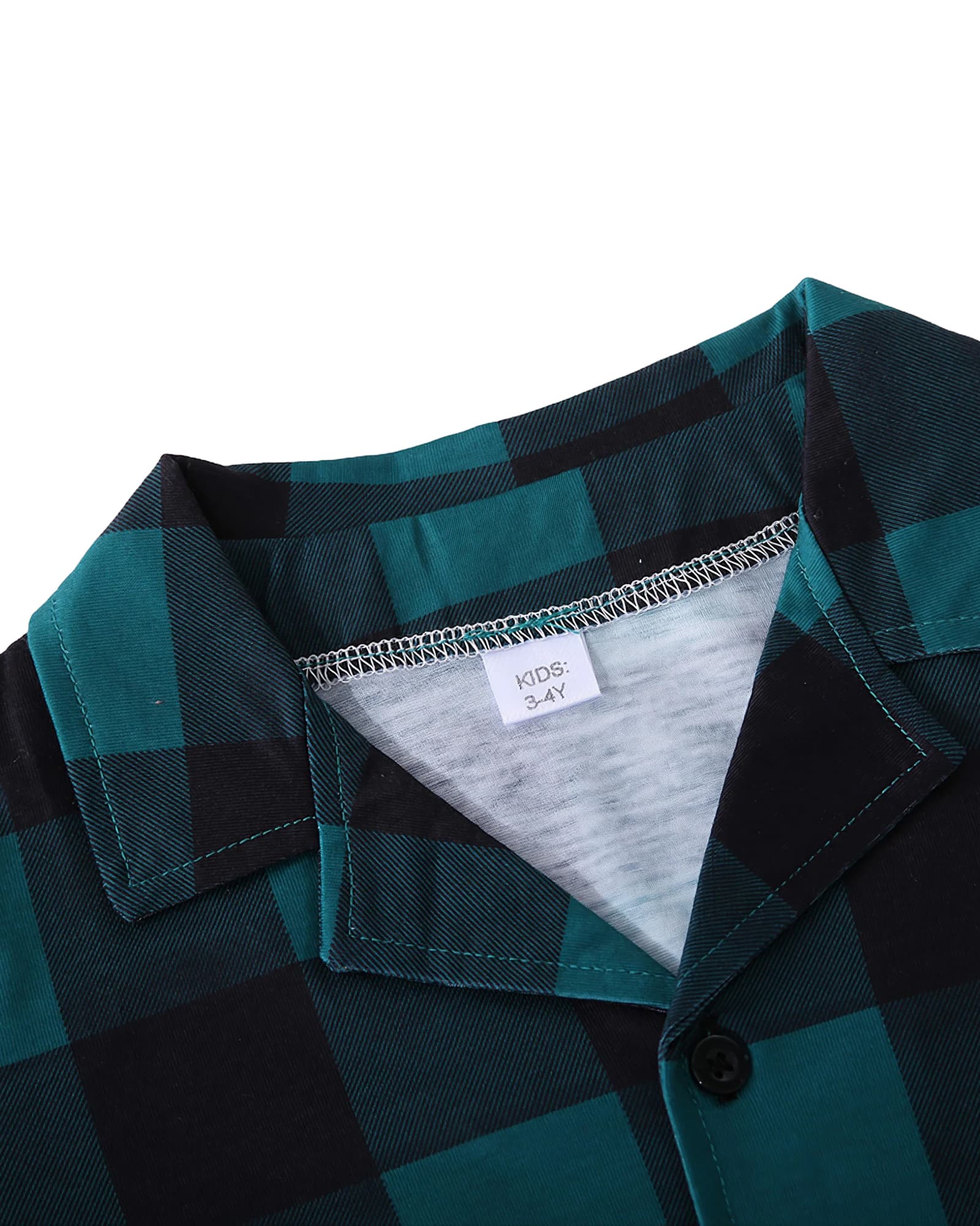 Modern green checked family Christmas pyjamas