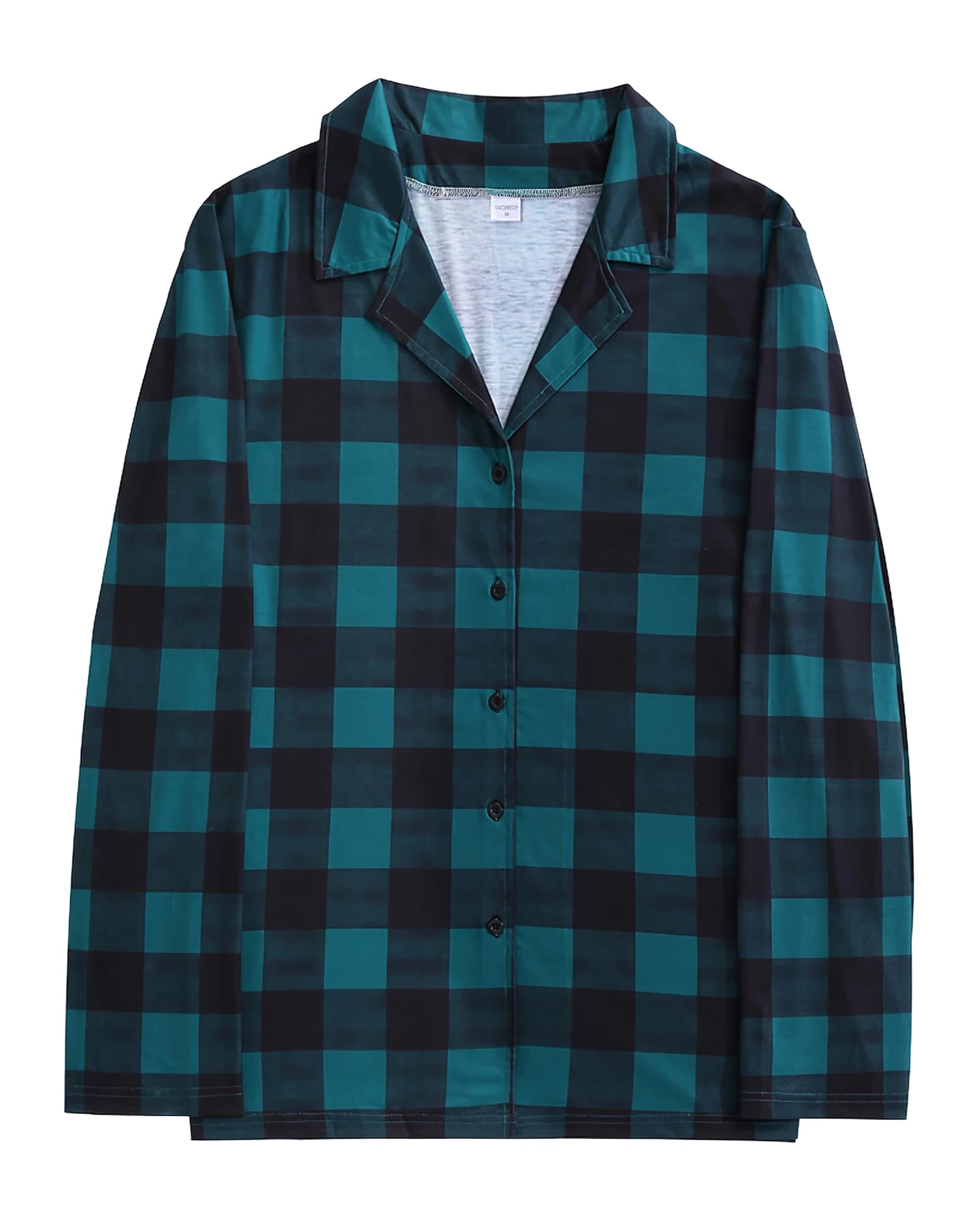 Modern green checked family Christmas pyjamas