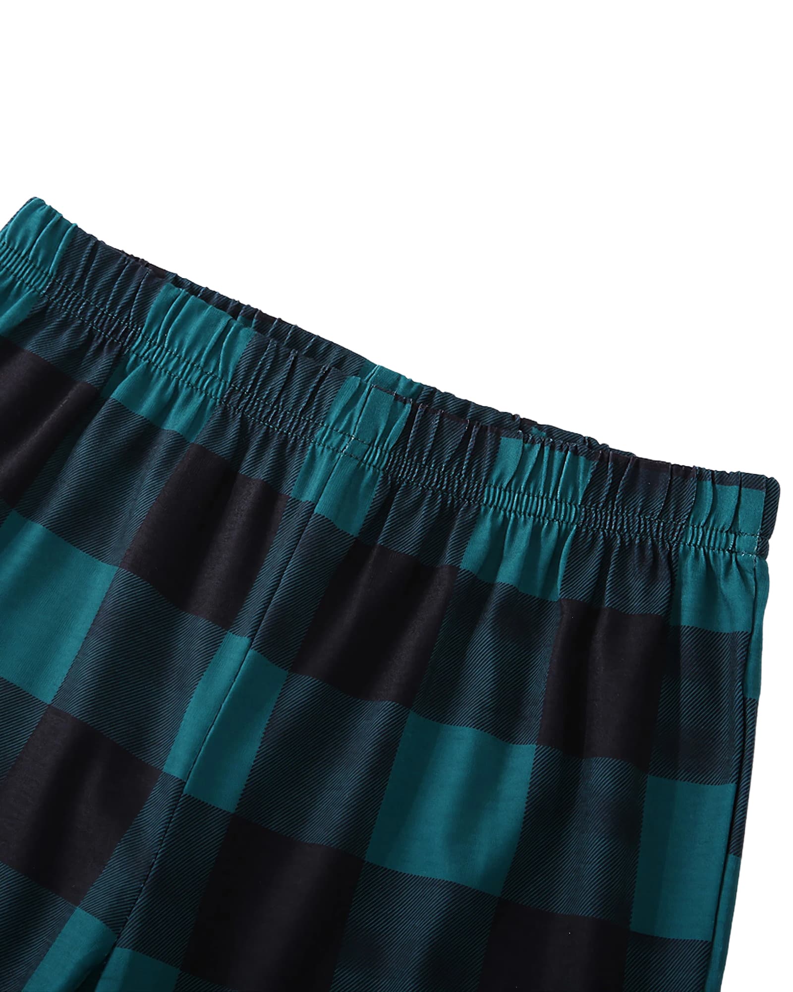 Modern green checked family Christmas pyjamas