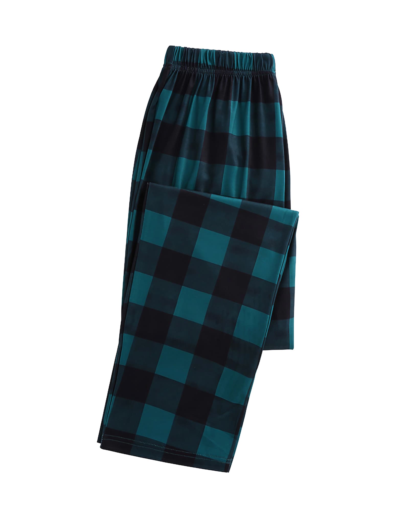 Modern green checked family Christmas pyjamas