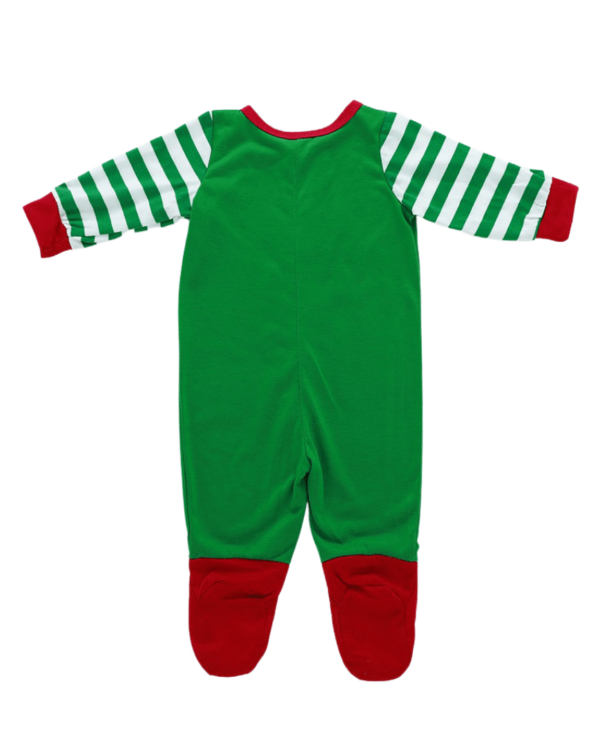 Pijama de Navidad del pequeño elfo verde con rayas