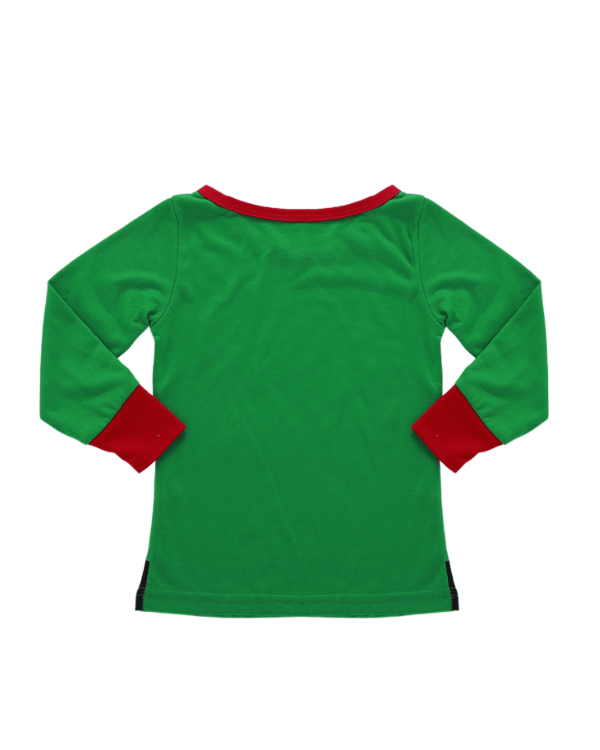 Pijama de Navidad del pequeño elfo verde con rayas