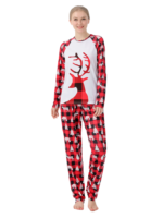 Pijama de Navidad Reno rojo, estilo azulejos