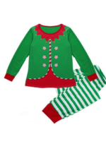 Kerstmis pyjama Kleine Elf Groen Gestreept