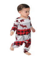 Christmas pyjamas caribou bear and fir tree