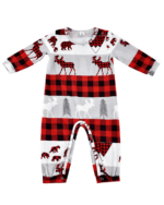 Christmas pyjamas caribou bear and fir tree