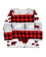 Christmas pajamas caribou bear and fir tree