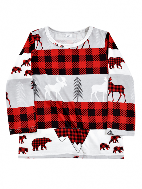 Christmas pyjamas caribou bear and fir tree