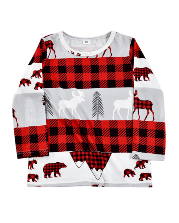 Christmas pyjamas caribou bear and fir tree