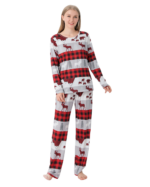 Christmas pyjamas caribou bear and fir tree