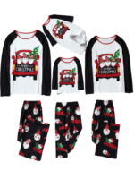 Christmas pajamas Santa's Trio Taxi, black white