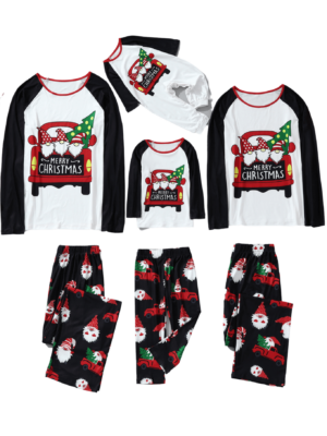 Kerstmis pyjama's kerstman trio taxi, zwart wit