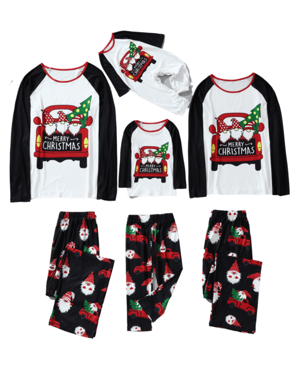 Christmas pajamas Santa's Trio Taxi, black white