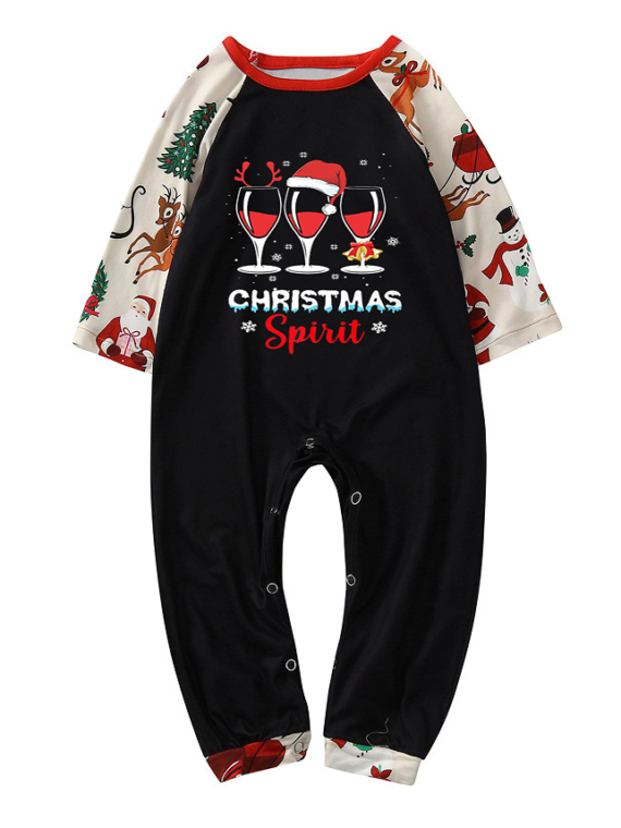 Christmas pajamas wine lover, white, black and red