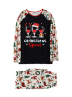 Christmas pajamas wine lover, white, black and red