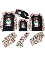 Merry Christmas und Schneemann Druck Weihnachten Pyjamas, weiß und schwarz