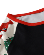 Merry Christmas e stampa pupazzo di neve pigiama natalizio, bianco e nero