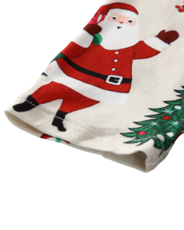 Merry Christmas e stampa pupazzo di neve pigiama natalizio, bianco e nero