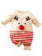 Baby Christmas pyjamas 3D red nose, cute little reindeer, beige and red