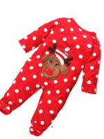 Baby kerst romper geborduurd met een klein rendier, rood en wit