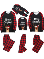 Christmas Pajamas Rascal Reindeer with Big Red Nose, black and red