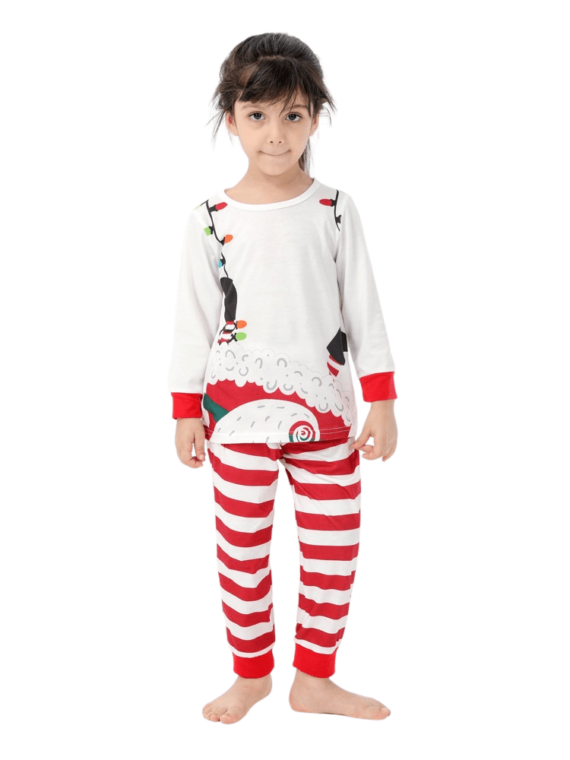 Pijama de Navidad Papá Noel atado con una guirnalda