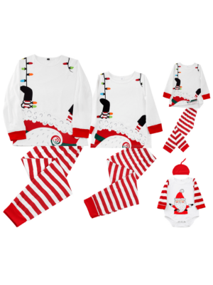 Pijama de Navidad Papá Noel atado con una guirnalda de todas las tallas para cada miembro de la familia