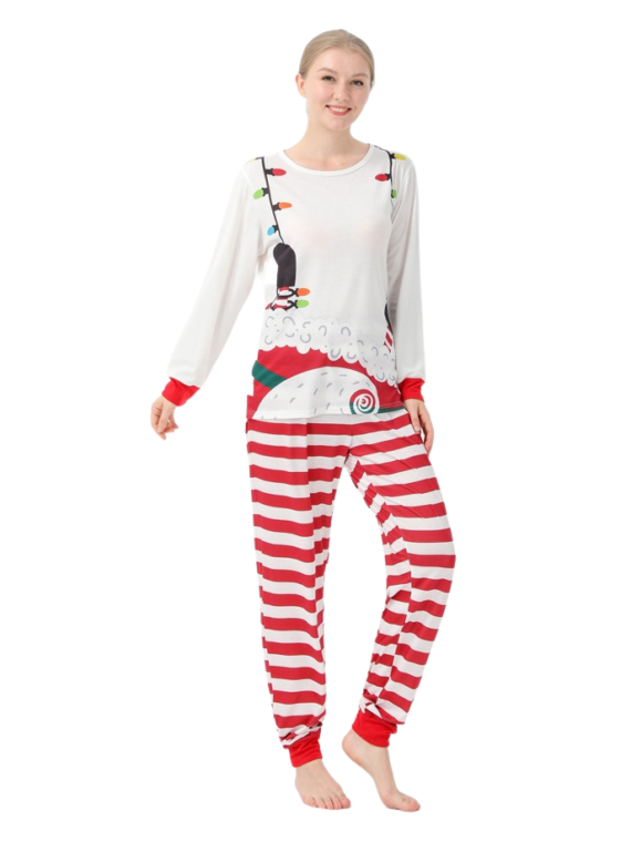 Pijama de Navidad Papá Noel atado con una guirnalda