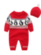 Christmas romper for baby embroidered with penguins