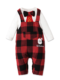 Elegant baby romper Christmas pyjamas My First Christmas, red, white and black