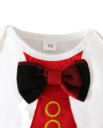 Elegante baby romper kerstpyjama My First Christmas, rood, wit en zwart