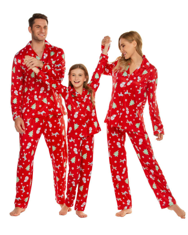 Elegante rode kerstpyjama, rood en wit