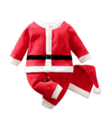 Costume da pigiama di Babbo Natale per bambini e neonati, rosso e bianco