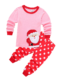 Girl Christmas Pyjamas Santa Pink and red