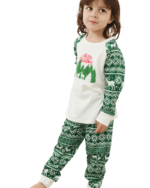 Pijama de Navidad verde y suave con motivos navideños