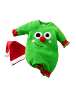 Little Green Christmas Creature with Big Red Nose 3D Baby Pyjamas