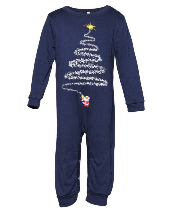 Bijpassende kerstpyjama Sterrenboom, gezinnen, paren, zwart-wit