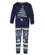 Matching Christmas Pajamas Starry Magic Tree, Families, Couples, Black and White