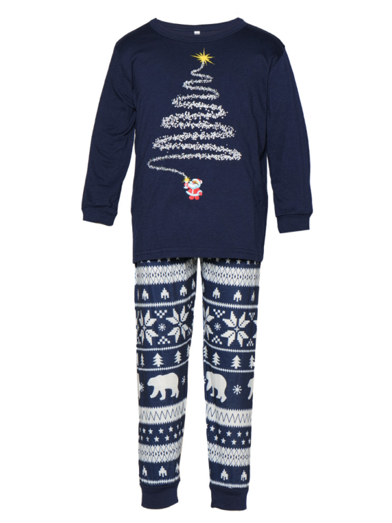 Matching Christmas Pajamas Starry Magic Tree, Families, Couples, Black and White