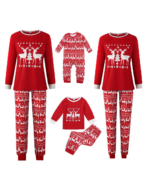 Red Christmas pyjamas Reindeer around a tree