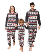 Christmas pyjama suit with grey winter pattern