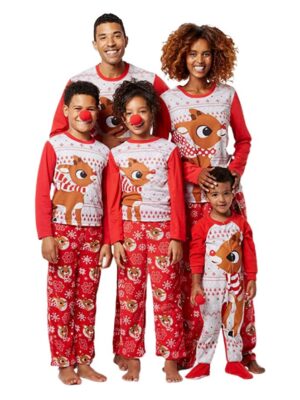 Christmas Pyjamas Little Red Nose Reindeer Large Family
