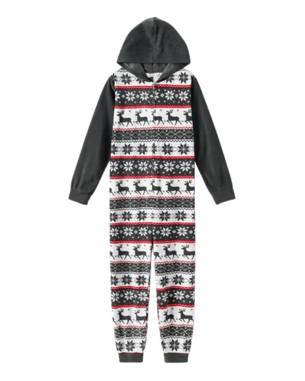 Christmas pyjama suit with grey winter pattern