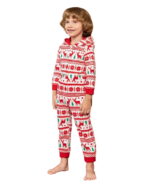 Christmas pyjama suit with red winter pattern