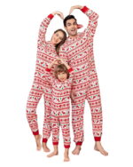 Christmas pyjama suit with red winter pattern