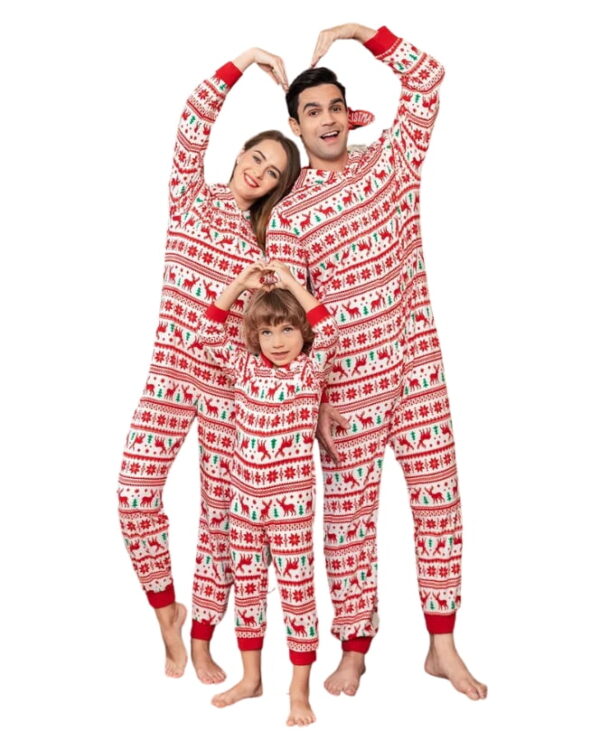 Christmas pyjama suit with red winter pattern