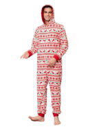 Christmas pyjama suit with red winter pattern