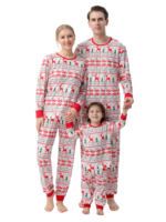 Christmas pyjamas with reindeer and snowflake embroidery style