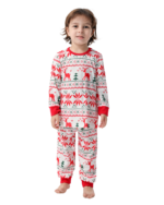 Christmas pyjamas with reindeer and snowflake embroidery style